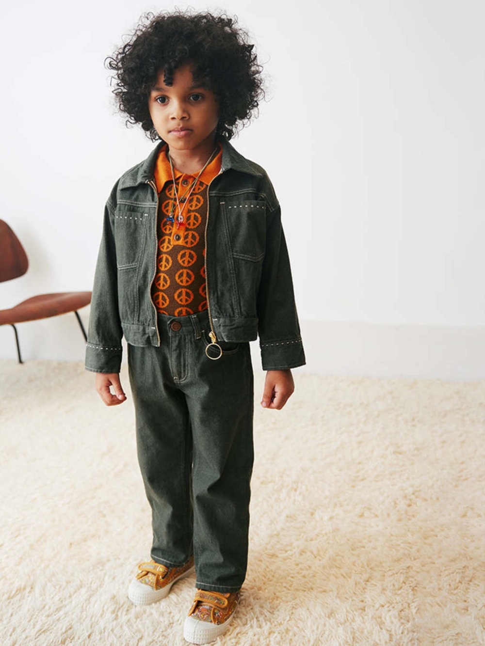 Amazing NWT Misha & Puff Sage Green Denim Jacket & Pant Set
